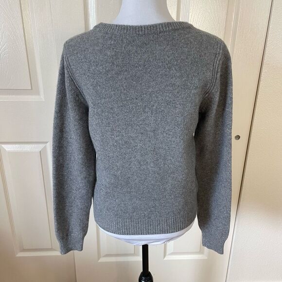 Alberta Ferretti Wool Cashmere Crew Neck Pullover Paris Sweater Gray Size 6 - Picture 2 of 11